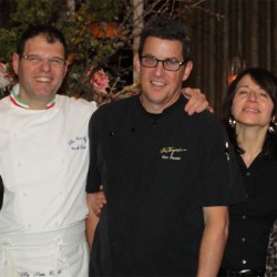 Carlo Zarri con Paola e chef Ken Frank a Napa Valley